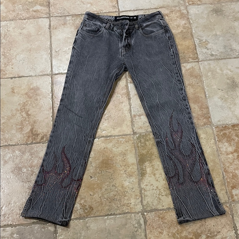Filles a Papa Distressed Gray Jeans